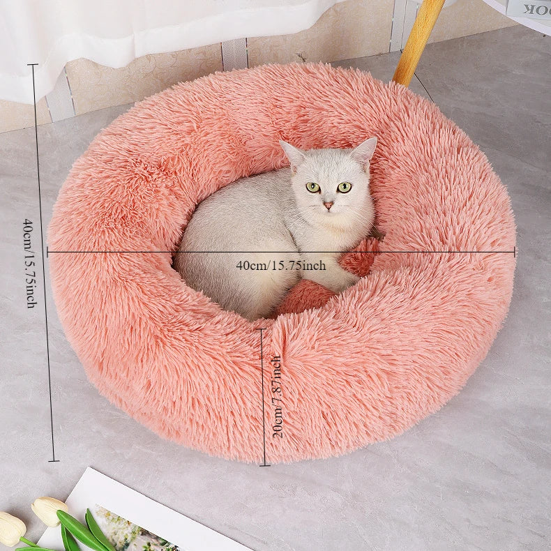 Plush Round Pet Nest Bed for Cats and Small Dogs Plush Round Pet Nest Bed for Cats and Small Dogs