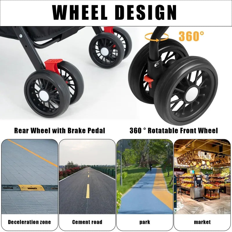 Lightweight Foldable Pet Stroller for Small Dogs, Cats & Puppies, Outdoor Travel Carrier Lightweight Foldable Pet Stroller for Small Dogs, Cats & Puppies, Outdoor Travel Carrier