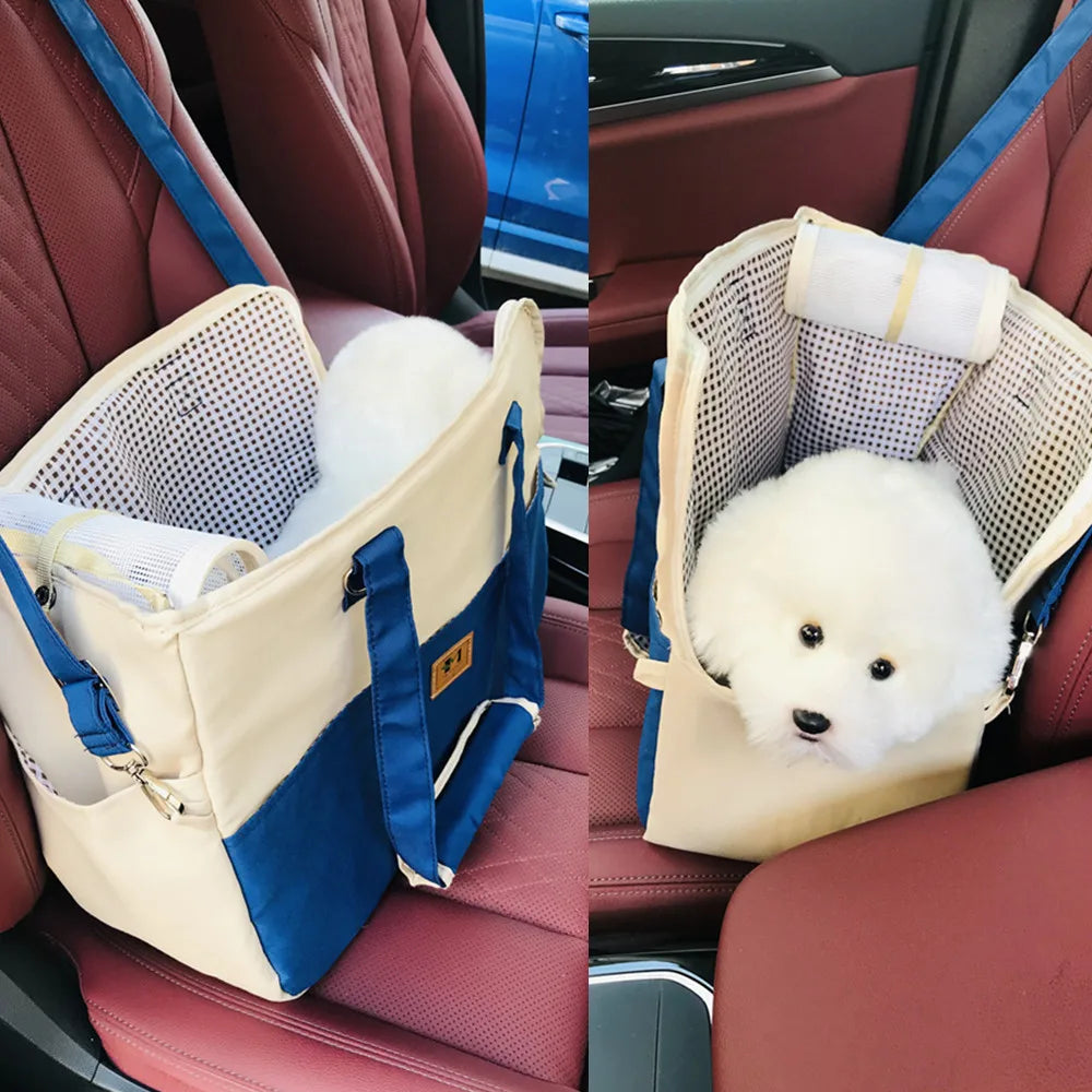 Dog Car Booster Seat & Pet Carrier Bag for Small Dogs and Cats, with Pad and Safety Straps Dog Car Booster Seat & Pet Carrier Bag for Small Dogs and Cats, with Pad and Safety Straps