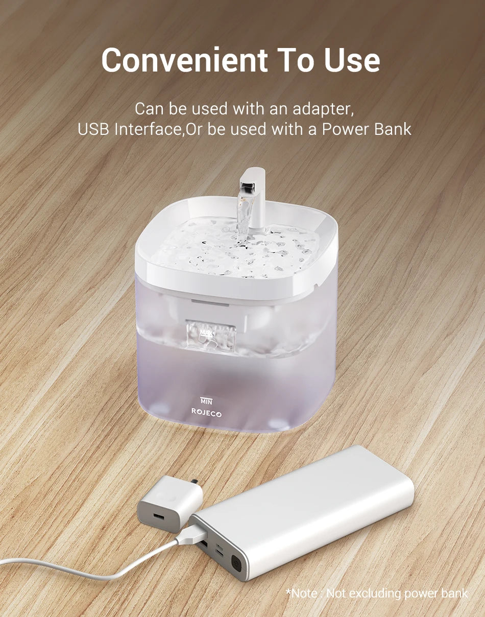 ROJECO Smart Automatic Pet Water Fountain with Recirculating Filter for Cats & Dogs ROJECO Smart Automatic Pet Water Fountain with Recirculating Filter for Cats & Dogs