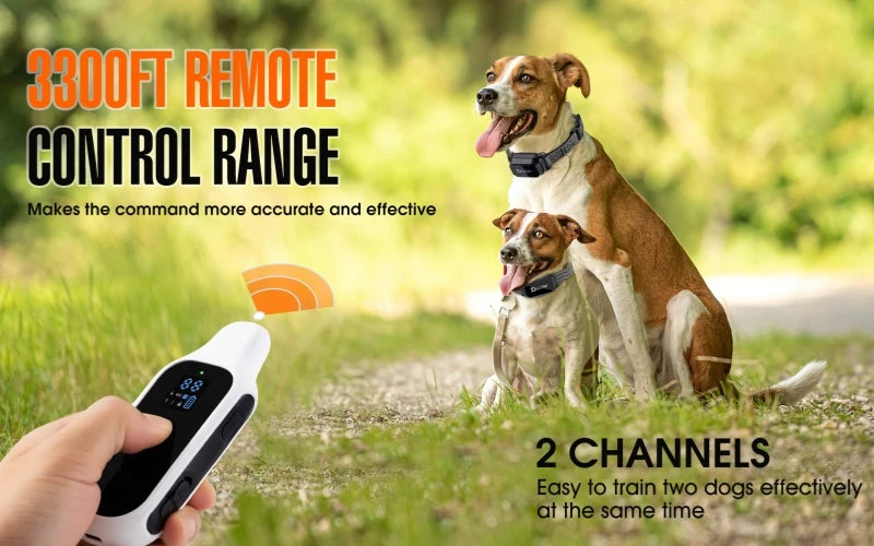 800m Waterproof Rechargeable Dog Training Collar with LCD Remote, Shock, Vibration & Sound Modes 800m Waterproof Rechargeable Dog Training Collar with LCD Remote, Shock, Vibration & Sound Modes
