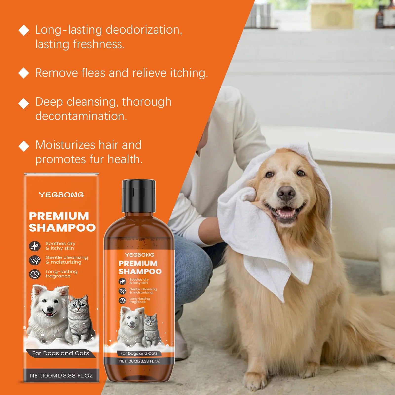 Pet Shampoo for Dogs & Cats – Deep Cleansing, Odor Control, Itch Relief & PH Balance Pet Shampoo for Dogs & Cats – Deep Cleansing, Odor Control, Itch Relief & PH Balance