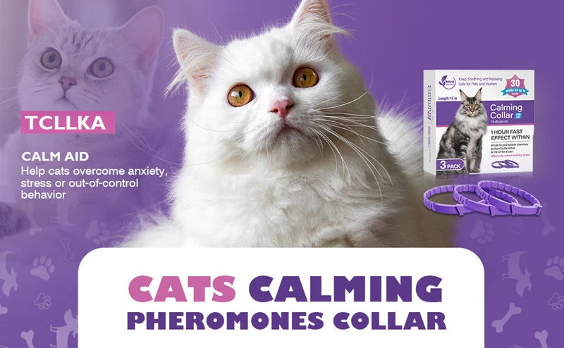 3/4 Pack Adjustable Calming Pheromone Collars for Dogs & Cats – Anxiety & Stress Relief 3/4 Pack Adjustable Calming Pheromone Collars for Dogs & Cats – Anxiety & Stress Relief