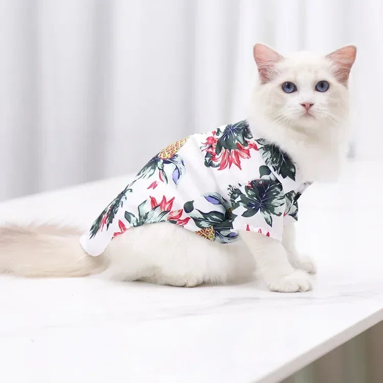 Hawaiian Style Summer Dog Shirt, Beachwear for Small & Medium Dogs, Puppies, and Cats Hawaiian Style Summer Dog Shirt, Beachwear for Small & Medium Dogs, Puppies, and Cats