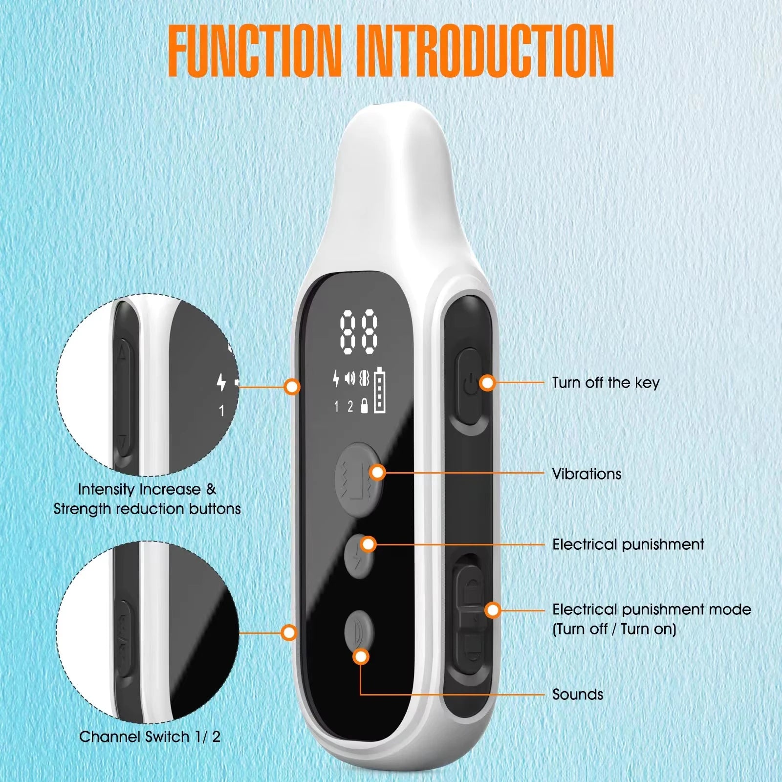 800m Waterproof Rechargeable Dog Training Collar with LCD Remote, Shock, Vibration & Sound Modes 800m Waterproof Rechargeable Dog Training Collar with LCD Remote, Shock, Vibration & Sound Modes