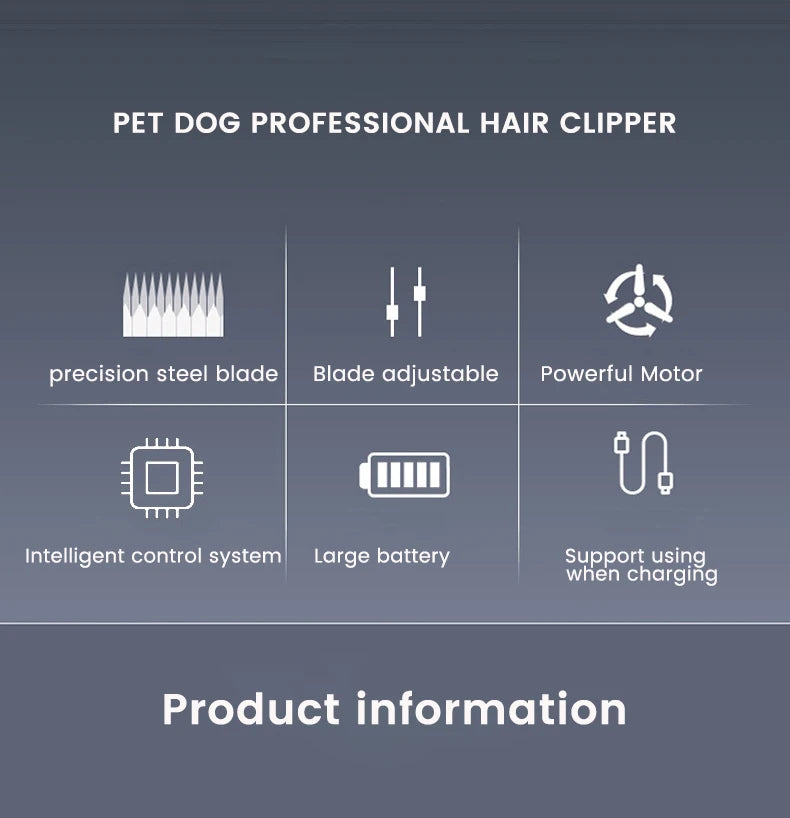 All-Metal Pet Hair Clipper — Rechargeable Low-Noise Dog & Cat Grooming Tool All-Metal Pet Hair Clipper — Rechargeable Low-Noise Dog & Cat Grooming Tool