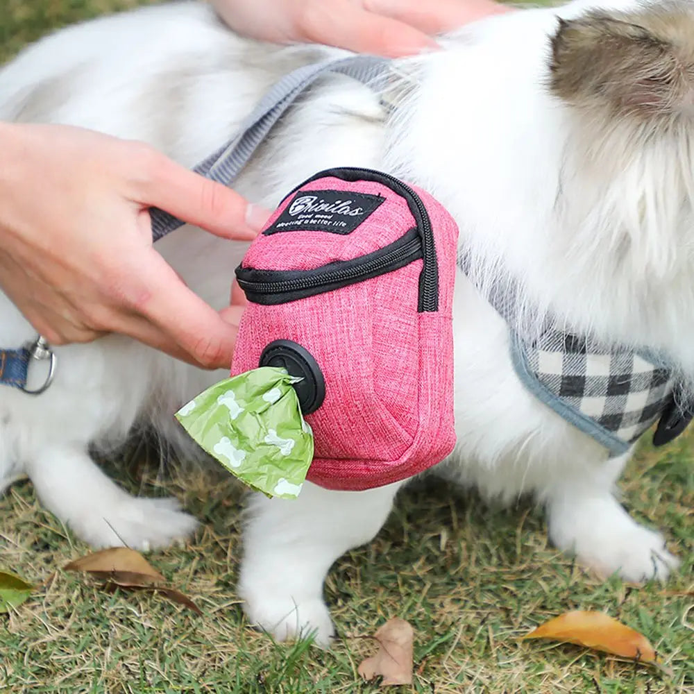 Portable Dog Training Treat Pouch, Outdoor Pet Snack Reward Bag with Poop Bag Holder Portable Dog Training Treat Pouch, Outdoor Pet Snack Reward Bag with Poop Bag Holder