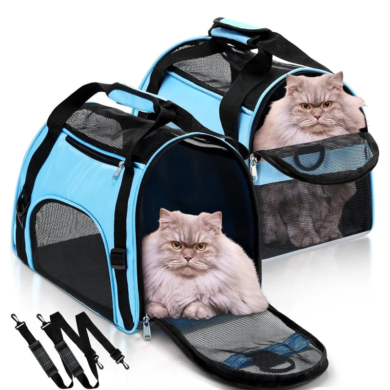 Portable Foldable Cat & Dog Carrier Bag, Mesh Breathable Travel Handbag for Pets Portable Foldable Cat & Dog Carrier Bag, Mesh Breathable Travel Handbag for Pets