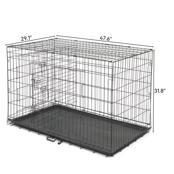 48” Folding Steel Pet Crate – Heavy Duty Wire Kennel Playpen for Dogs & Cats 48” Folding Steel Pet Crate – Heavy Duty Wire Kennel Playpen for Dogs & Cats