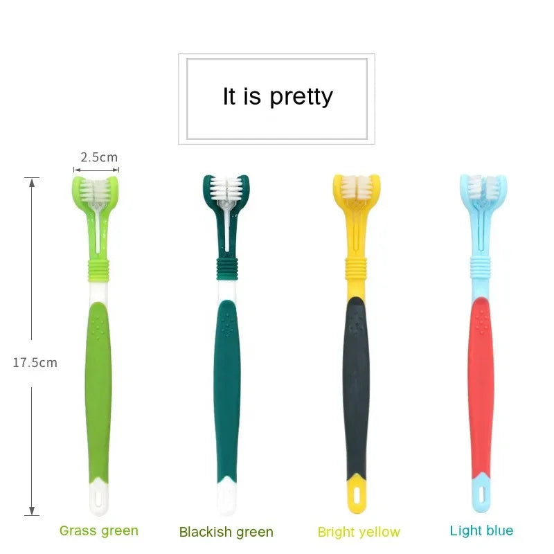 3-Sided Pet Toothbrush for Dogs & Cats, Dental Cleaning Tool for Bad Breath & Tartar Removal 3-Sided Pet Toothbrush for Dogs & Cats, Dental Cleaning Tool for Bad Breath & Tartar Removal