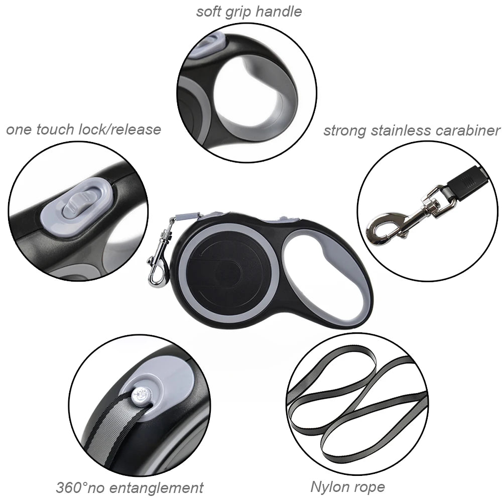 Retractable Dog Leash 5m/8m, Heavy-Duty Adjustable Walking Rope for Small & Large Dogs (Up to 50kg) Retractable Dog Leash 5m/8m, Heavy-Duty Adjustable Walking Rope for Small & Large Dogs (Up to 50kg)