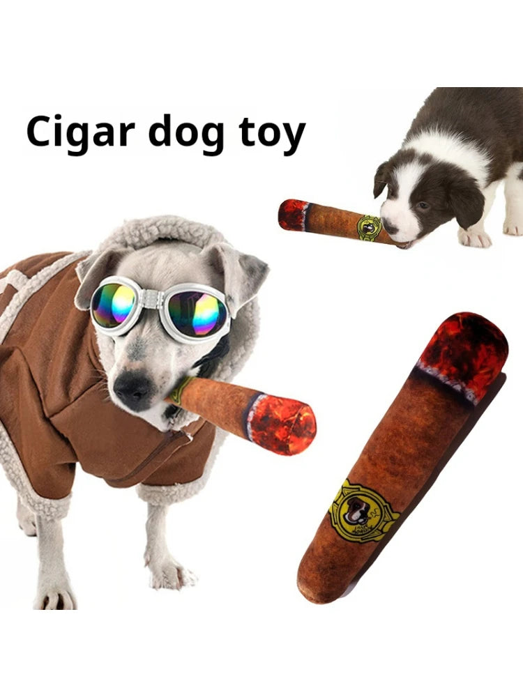 Interactive  Squeaky Dog Toy, Cigar-Shaped Plush Toy for Small Dogs & Puppies Interactive  Squeaky Dog Toy, Cigar-Shaped Plush Toy for Small Dogs & Puppies