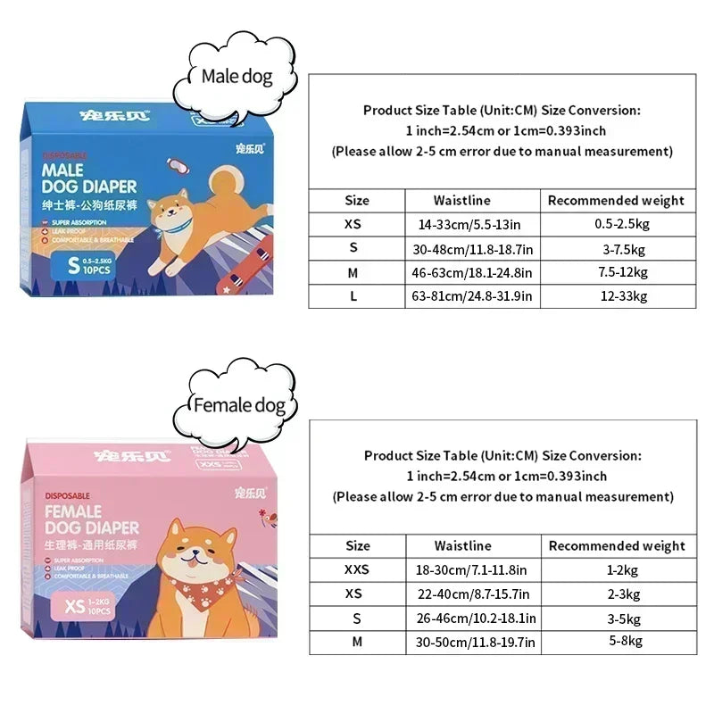 Super Absorbent Disposable Pet Diapers – Leakproof Dog & Cat Nappies for Male & Female Pets Super Absorbent Disposable Pet Diapers – Leakproof Dog & Cat Nappies for Male & Female Pets