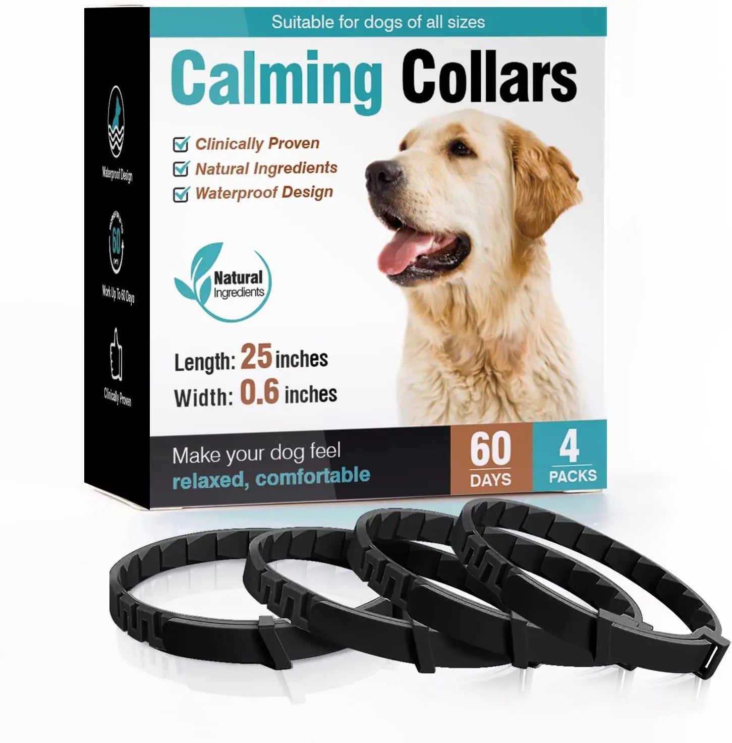 3/4 Pack Adjustable Calming Pheromone Collars for Dogs & Cats – Anxiety & Stress Relief 3/4 Pack Adjustable Calming Pheromone Collars for Dogs & Cats – Anxiety & Stress Relief