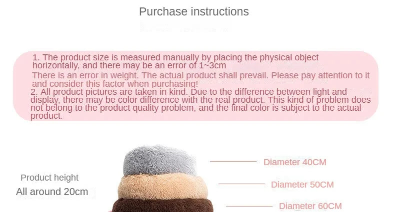 Plush Round Pet Nest Bed for Cats and Small Dogs Plush Round Pet Nest Bed for Cats and Small Dogs