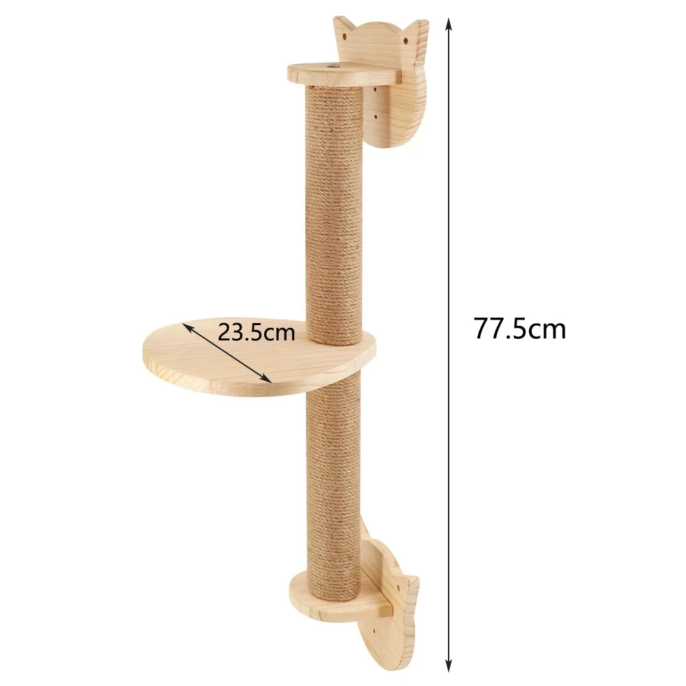 Wall-Mounted Cat Shelves Set with Hammock, Bridge, House & Scratching Post Wall-Mounted Cat Shelves Set with Hammock, Bridge, House & Scratching Post