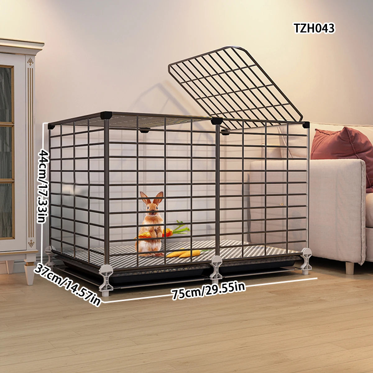 Double-Layer Extra-Large Indoor Rabbit Cage with Automatic Waste Cleaning Double-Layer Extra-Large Indoor Rabbit Cage with Automatic Waste Cleaning