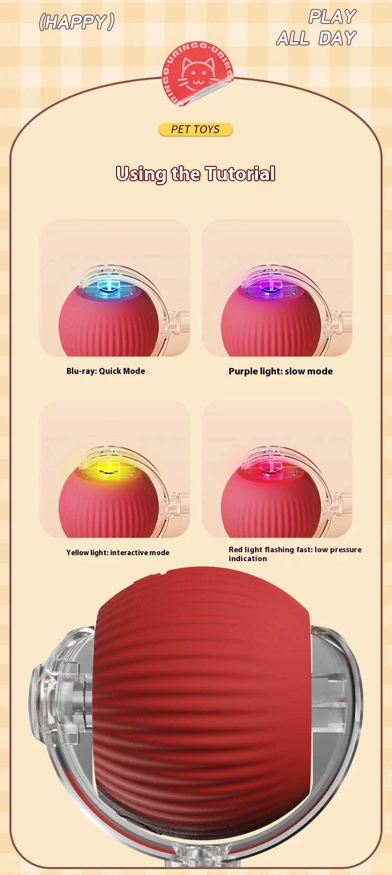 Rechargeable Smart Rolling Pet Toy Ball Rechargeable Smart Rolling Pet Toy Ball