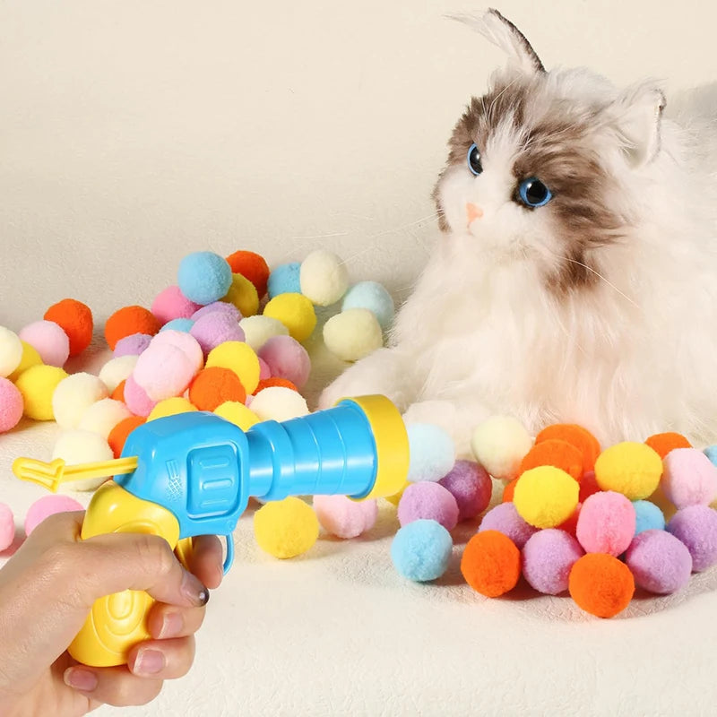 Interactive Cat Toy Launcher – Mini Shooting Game with Plush Balls for Kittens & Pets Interactive Cat Toy Launcher – Mini Shooting Game with Plush Balls for Kittens & Pets
