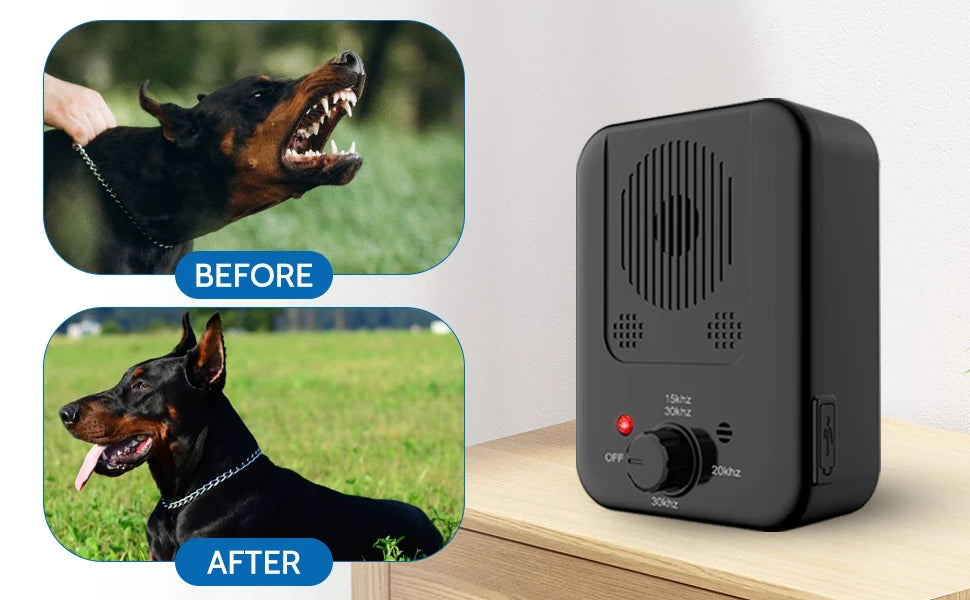 Rechargeable Ultrasonic Anti-Barking Device with 3 Modes for Indoor & Outdoor Use Rechargeable Ultrasonic Anti-Barking Device with 3 Modes for Indoor & Outdoor Use