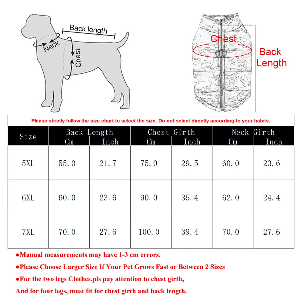 Waterproof Winter Dog Coat, Camouflage Warm Jacket for Large Dogs & Puppies Waterproof Winter Dog Coat, Camouflage Warm Jacket for Large Dogs & Puppies