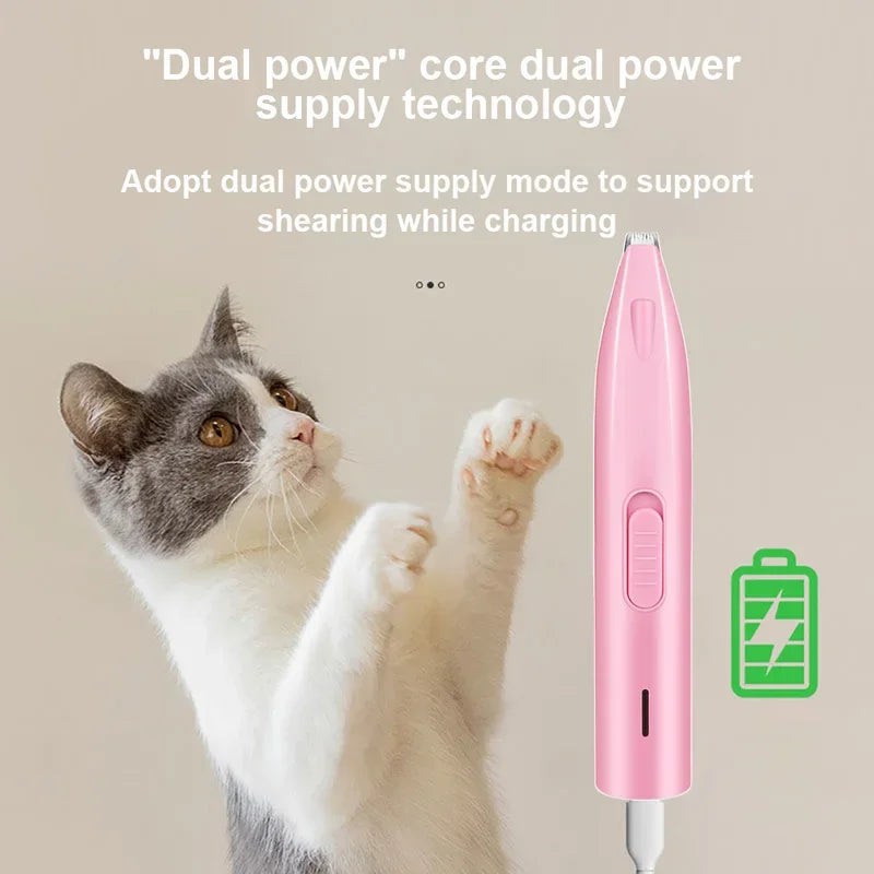 Electric Pet Hair Trimmer – Professional Dog & Cat Grooming Clipper for Paws, Ears, and Face Electric Pet Hair Trimmer – Professional Dog & Cat Grooming Clipper for Paws, Ears, and Face