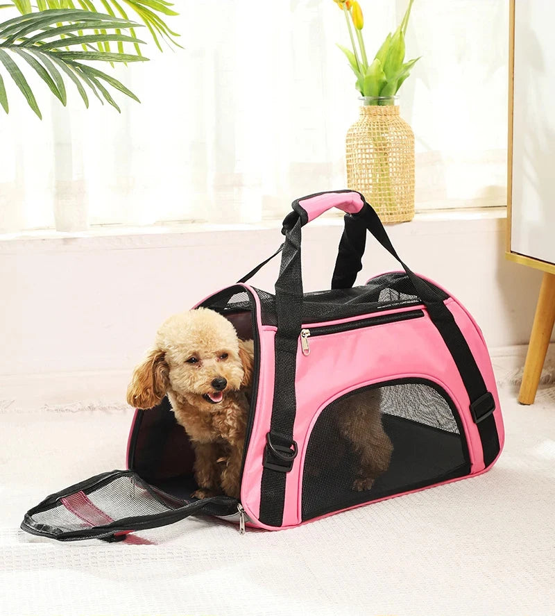 Portable Foldable Cat & Dog Carrier Bag, Mesh Breathable Travel Handbag for Pets Portable Foldable Cat & Dog Carrier Bag, Mesh Breathable Travel Handbag for Pets