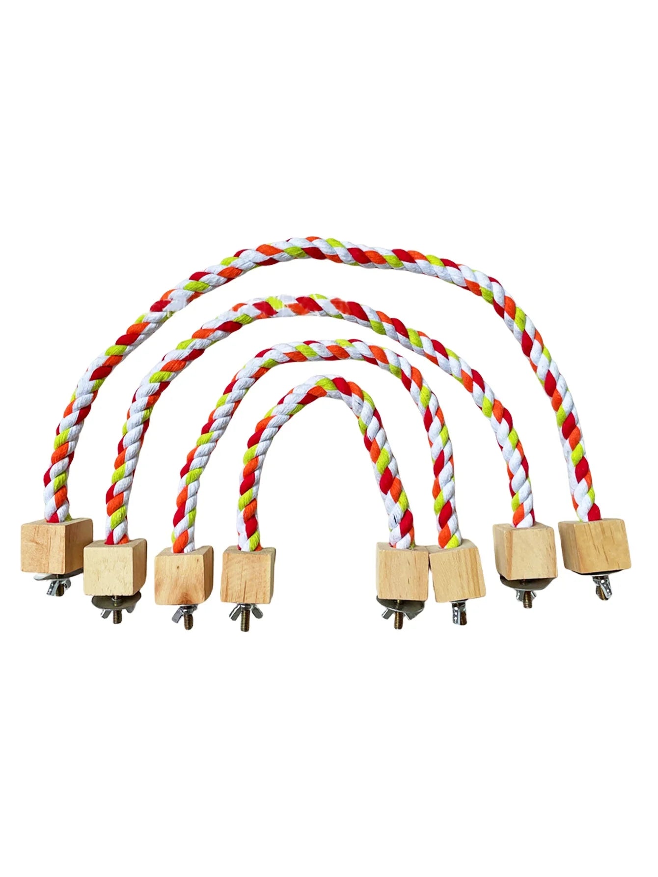 Colorful Cotton Rope Climbing & Swing Toy for Parrots — Sturdy Cage Bite & Play Accessory Colorful Cotton Rope Climbing & Swing Toy for Parrots — Sturdy Cage Bite & Play Accessory