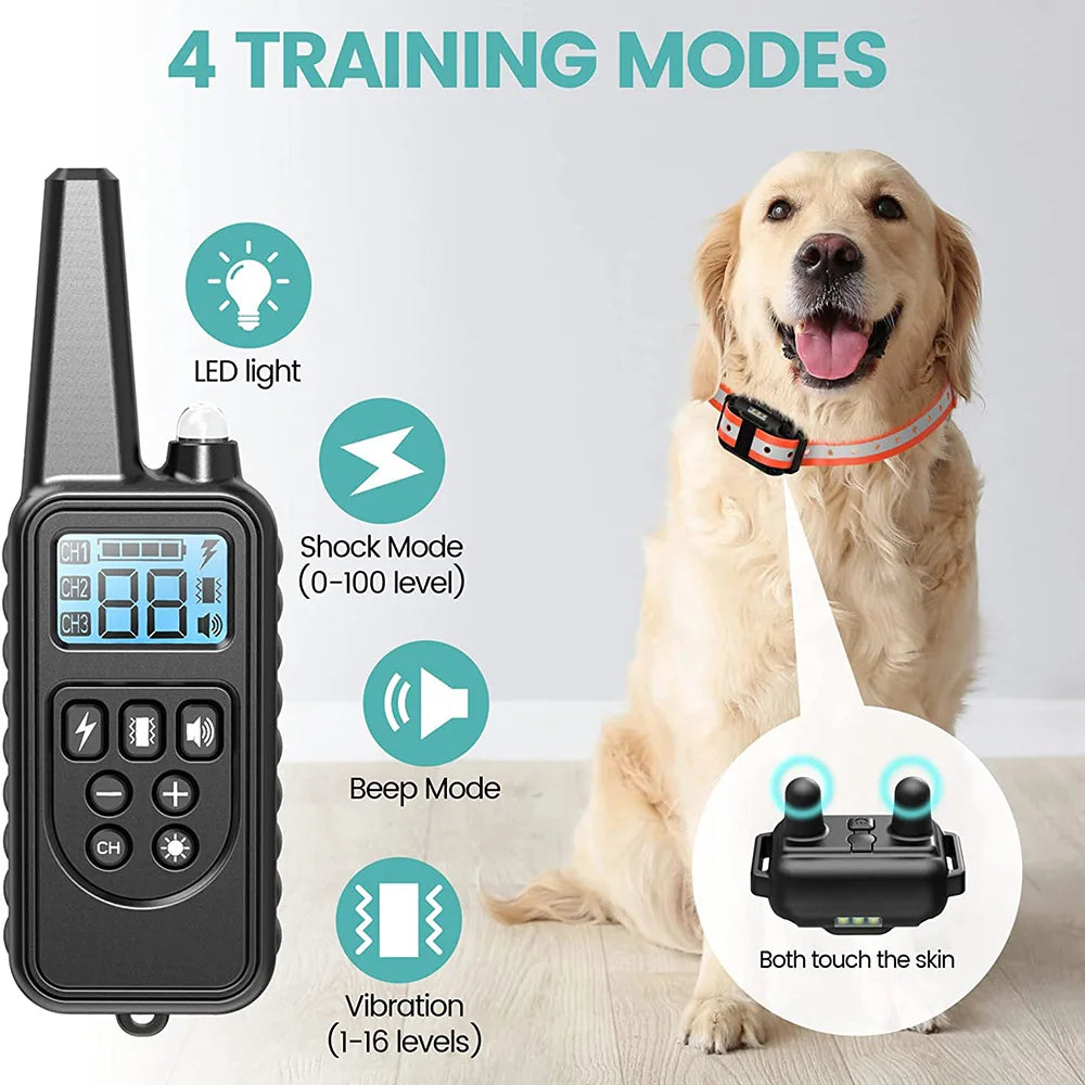 Anti-Bark Dog Training Collar — Rechargeable Shock, Vibration & Clicker Set Anti-Bark Dog Training Collar — Rechargeable Shock, Vibration & Clicker Set