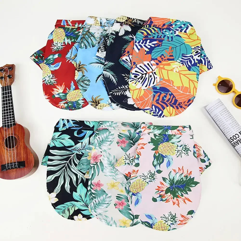 Hawaiian Style Summer T-Shirt for Medium & Large Dogs, XL–5XL Printed Pet Shirt Hawaiian Style Summer T-Shirt for Medium & Large Dogs, XL–5XL Printed Pet Shirt