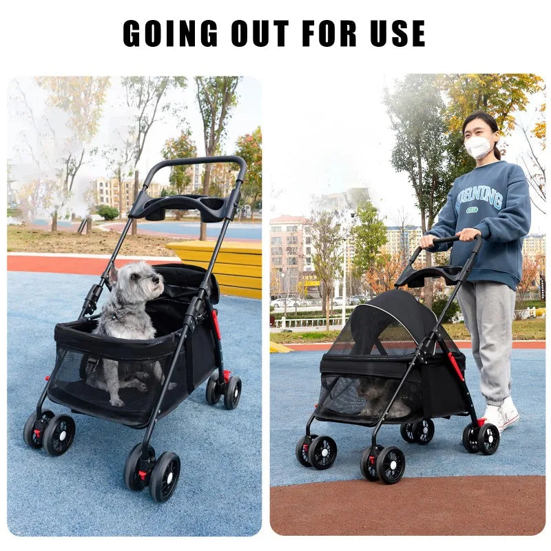Lightweight Foldable Pet Stroller for Small Dogs, Cats & Puppies, Outdoor Travel Carrier Lightweight Foldable Pet Stroller for Small Dogs, Cats & Puppies, Outdoor Travel Carrier