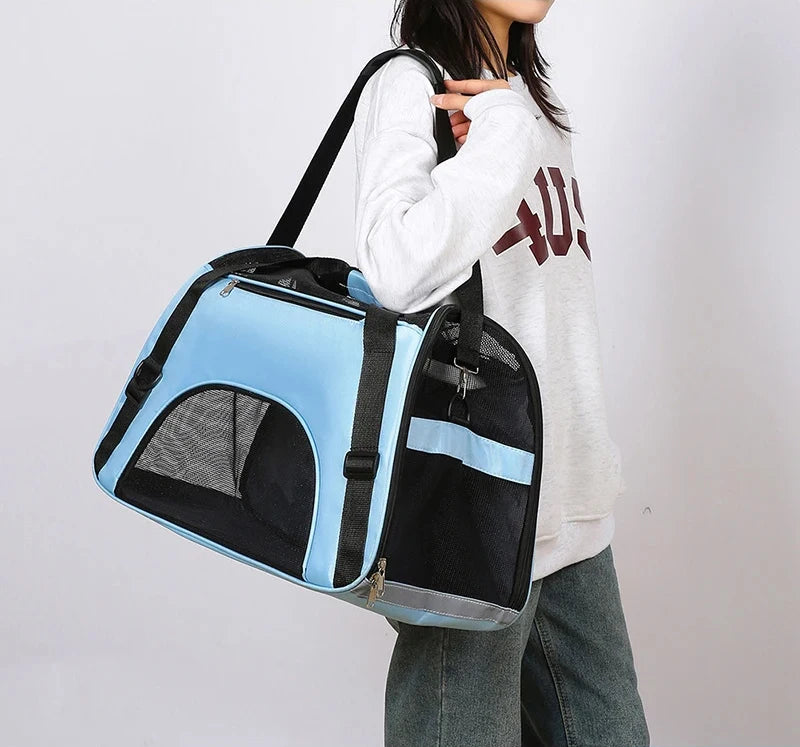 Portable Foldable Cat & Dog Carrier Bag, Mesh Breathable Travel Handbag for Pets Portable Foldable Cat & Dog Carrier Bag, Mesh Breathable Travel Handbag for Pets