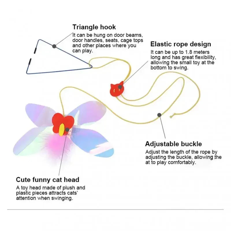 Retractable Hanging Cat Toy with Simulated Mouse, Interactive Door Teaser Retractable Hanging Cat Toy with Simulated Mouse, Interactive Door Teaser