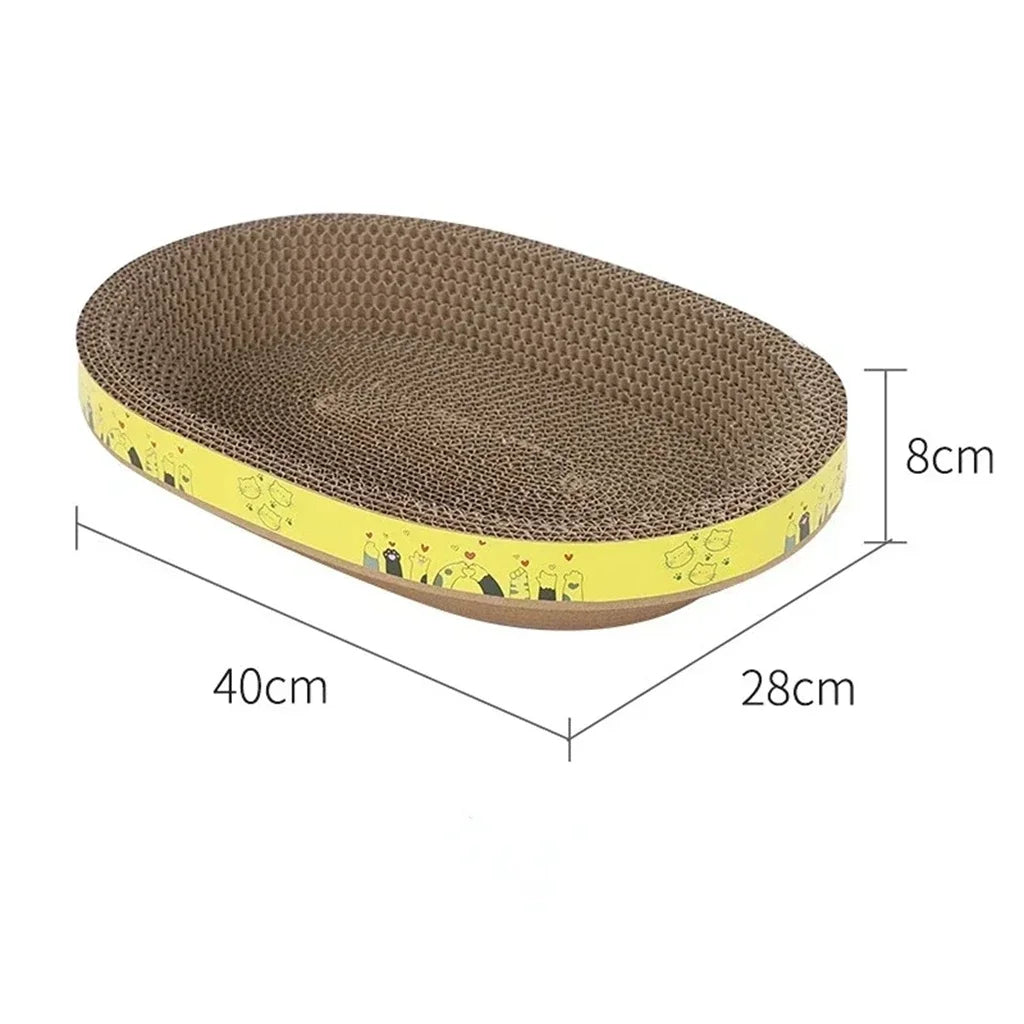Oval Cat Scratching Board – Corrugated Paper Claw Toy & Furniture Protector Oval Cat Scratching Board – Corrugated Paper Claw Toy & Furniture Protector
