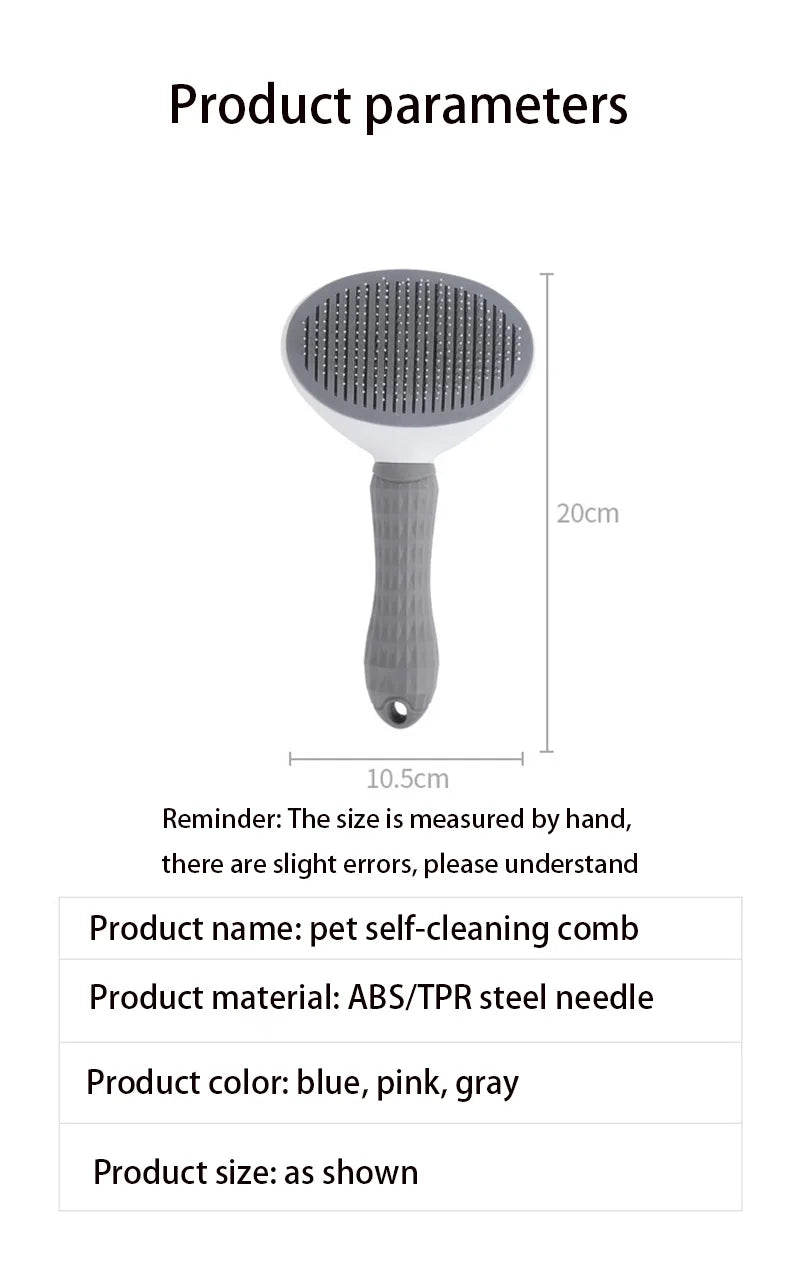 Pet Grooming Brush for Dogs & Cats, Stainless Steel Comb for Long Hair and Shedding Care Pet Grooming Brush for Dogs & Cats, Stainless Steel Comb for Long Hair and Shedding Care