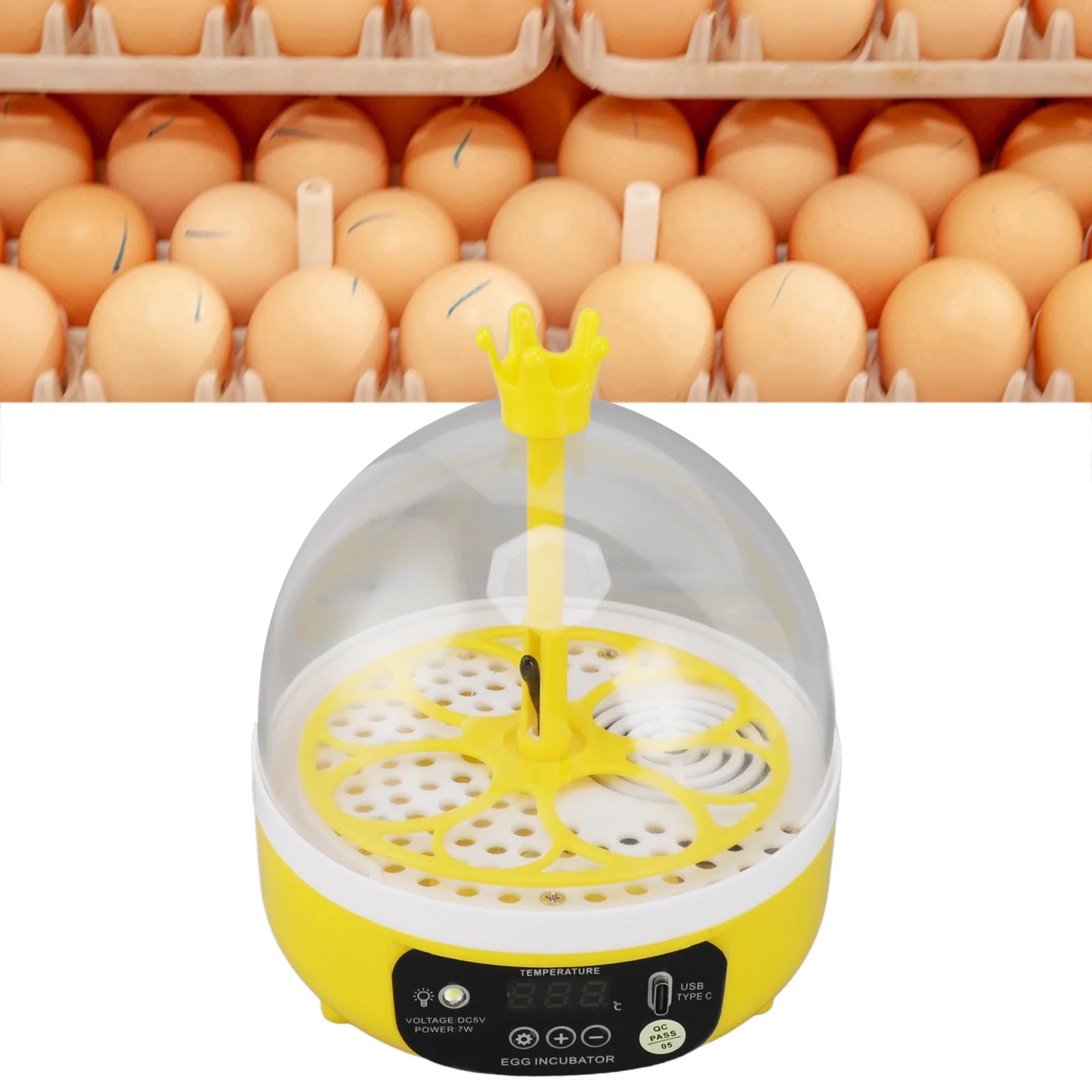 4-Egg Mini Automatic Poultry Incubator with Temperature, Humidity Control & Candler 4-Egg Mini Automatic Poultry Incubator with Temperature, Humidity Control & Candler