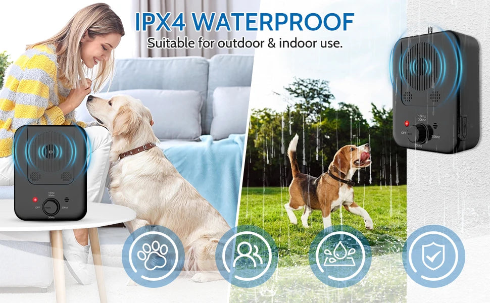 Rechargeable Ultrasonic Anti-Barking Device with 3 Modes for Indoor & Outdoor Use Rechargeable Ultrasonic Anti-Barking Device with 3 Modes for Indoor & Outdoor Use