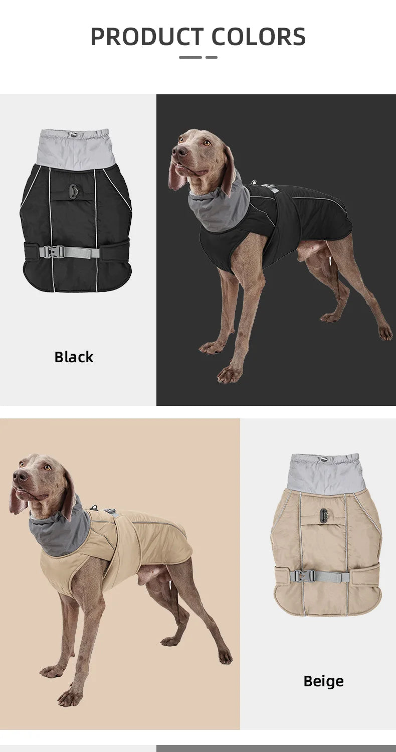 Luxury Winter Dog Jacket, Waterproof Padded Warm Coat with Reflective Safety Luxury Winter Dog Jacket, Waterproof Padded Warm Coat with Reflective Safety