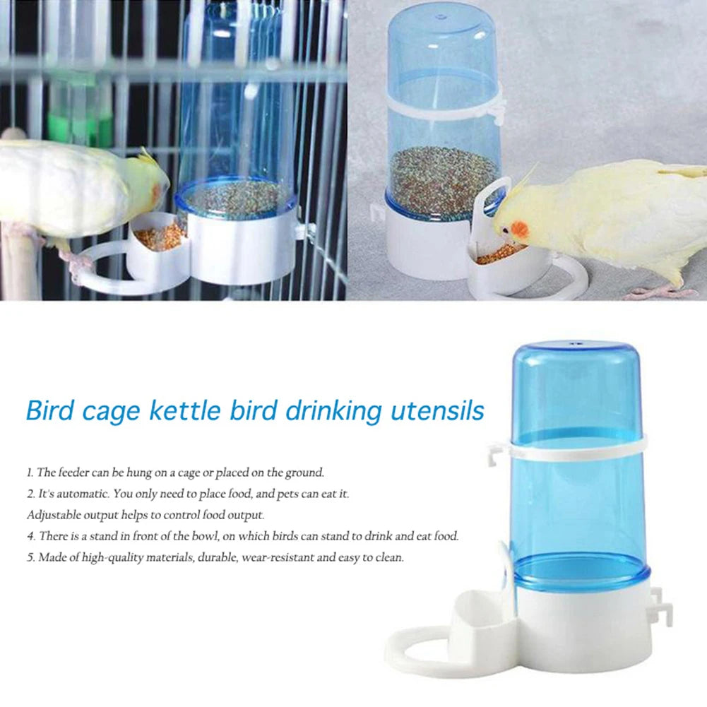 Automatic Bird Water Drinker & Feeder — Hanging Cage Dispenser for Parrots & Small Birds Automatic Bird Water Drinker & Feeder — Hanging Cage Dispenser for Parrots & Small Birds