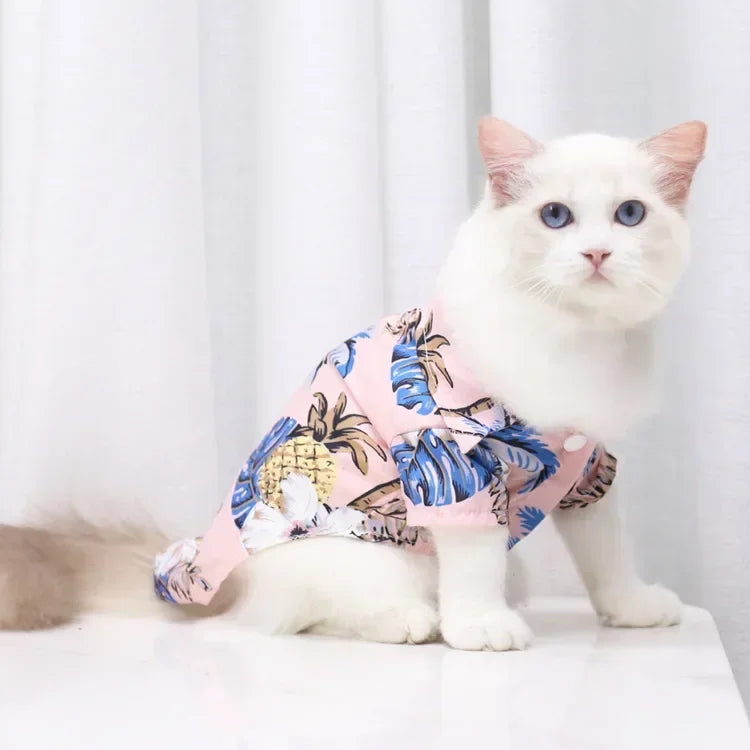 Hawaiian Style Summer Dog Shirt, Beachwear for Small & Medium Dogs, Puppies, and Cats Hawaiian Style Summer Dog Shirt, Beachwear for Small & Medium Dogs, Puppies, and Cats