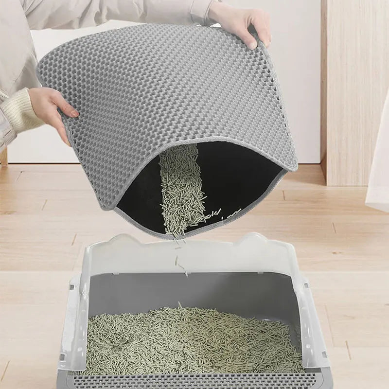 Waterproof Double-Layer Cat Litter Mat – Non-Slip, Easy-Clean Litter Trapping Pad for Cats Waterproof Double-Layer Cat Litter Mat – Non-Slip, Easy-Clean Litter Trapping Pad for Cats