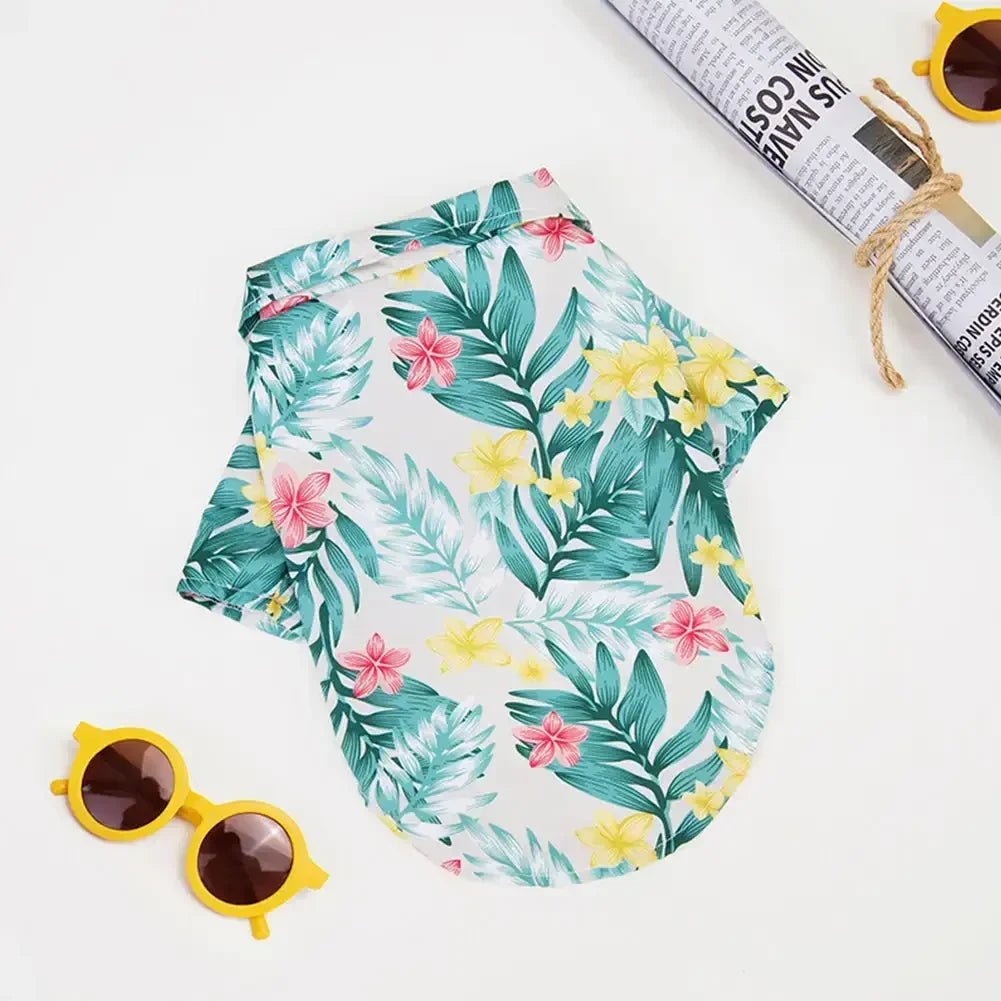 Hawaiian Style Summer T-Shirt for Medium & Large Dogs, XL–5XL Printed Pet Shirt Hawaiian Style Summer T-Shirt for Medium & Large Dogs, XL–5XL Printed Pet Shirt