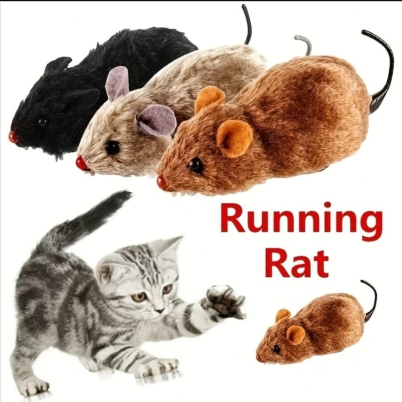 Lifelike Running Rat Toy for Cats, Dogs & Pets — Plush Chase Toy with Tail Lifelike Running Rat Toy for Cats, Dogs & Pets — Plush Chase Toy with Tail