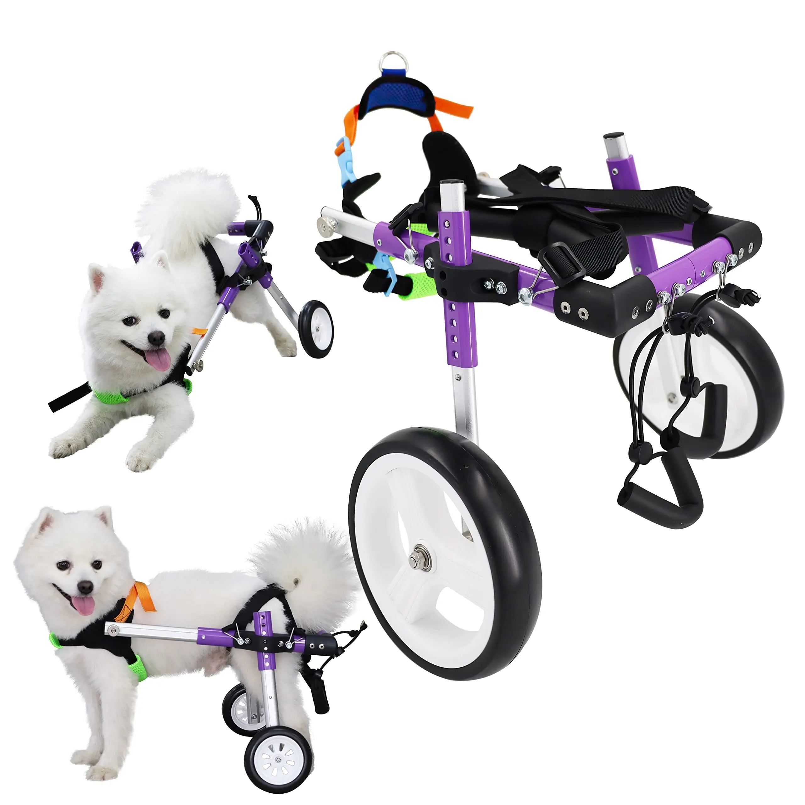 Adjustable Dog Wheelchair, Pet Disability Stroller for Back Leg Support with Large Wheels Adjustable Dog Wheelchair, Pet Disability Stroller for Back Leg Support with Large Wheels