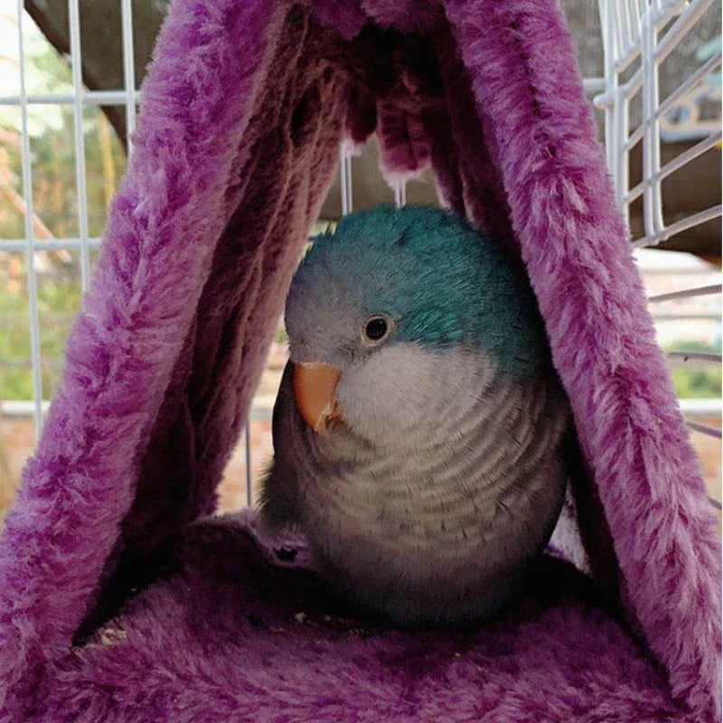 Warm Hanging Bird Hammock & Tent — Cozy Sleeping Hut for Parrots & Small Birds Warm Hanging Bird Hammock & Tent — Cozy Sleeping Hut for Parrots & Small Birds