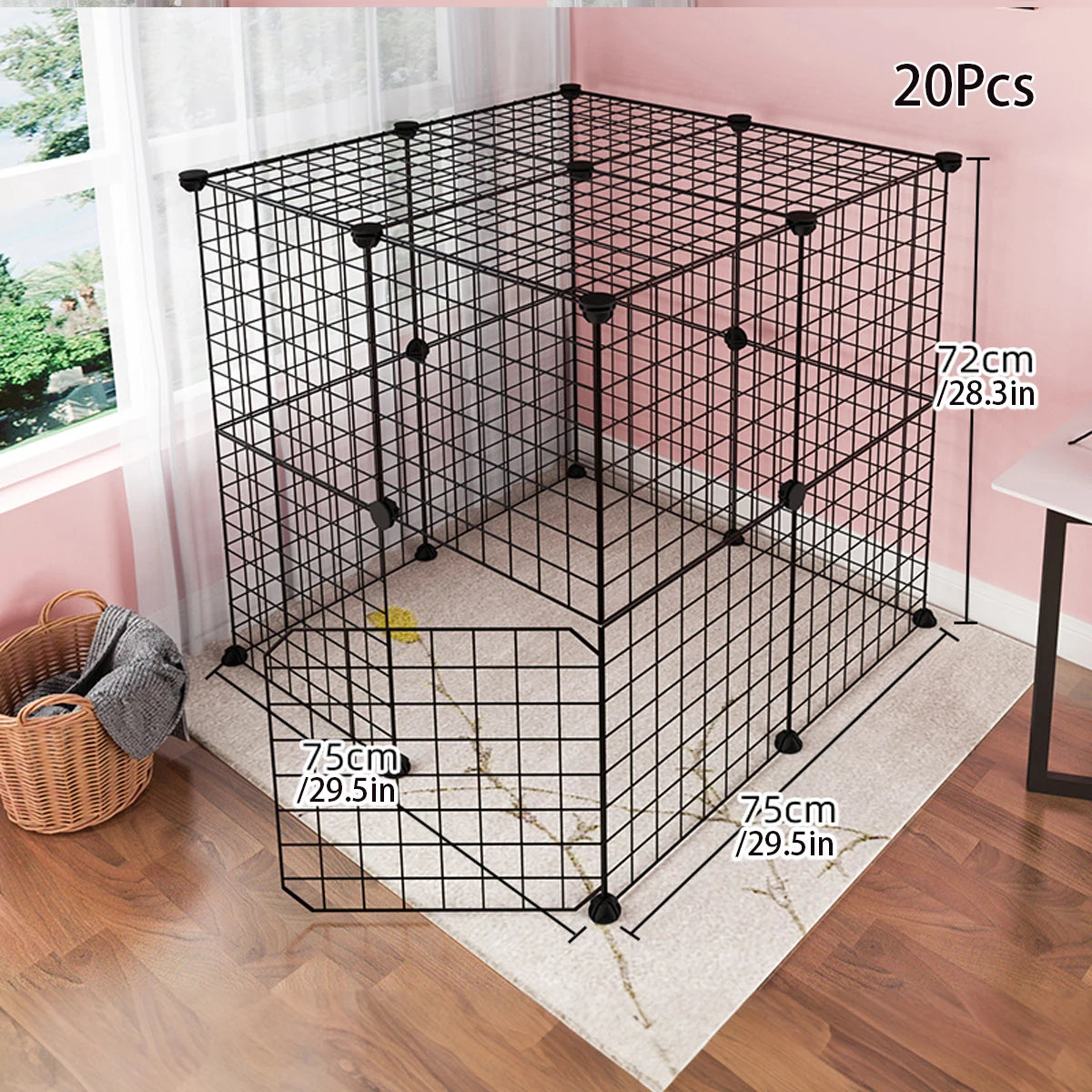 Indoor Encrypted Iron Mesh Pet Fence – Modular Cage for Dogs, Cats, Rabbits & Small Pets Indoor Encrypted Iron Mesh Pet Fence – Modular Cage for Dogs, Cats, Rabbits & Small Pets