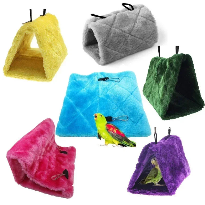 Warm Hanging Bird Hammock & Tent — Cozy Sleeping Hut for Parrots & Small Birds Warm Hanging Bird Hammock & Tent — Cozy Sleeping Hut for Parrots & Small Birds