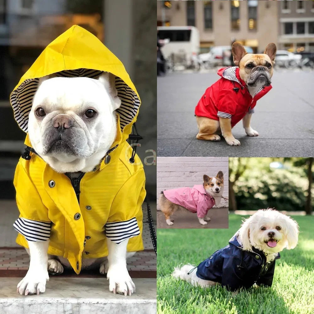 Dog Raincoat with Hood, Reflective Zip-Up Pet Jacket Windbreaker, S-5XL Large Breed Dog Raincoat with Hood, Reflective Zip-Up Pet Jacket Windbreaker, S-5XL Large Breed