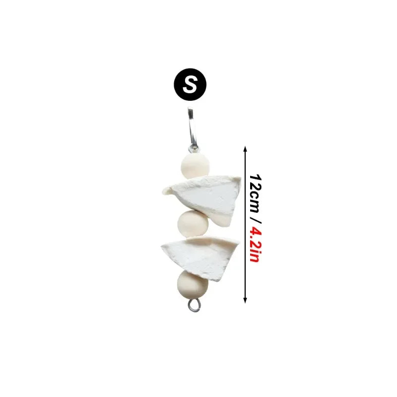 Cuttlefish Bone Hanging Chew Toy — Calcium Supplement & Beak Care for Birds & Small Pets Cuttlefish Bone Hanging Chew Toy — Calcium Supplement & Beak Care for Birds & Small Pets