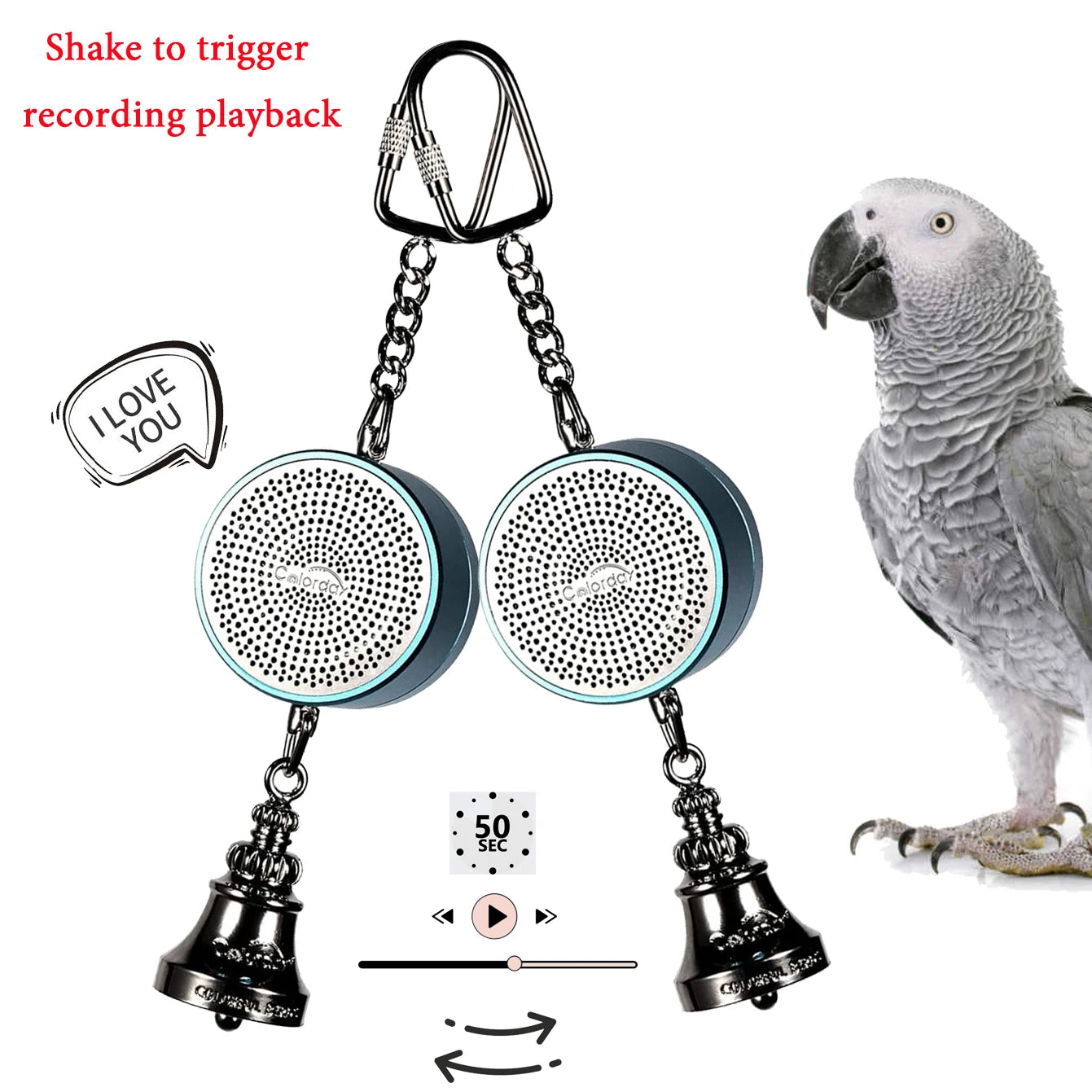 Interactive Talking Training Toy for Parrots — Voice Recording & Playback Interactive Talking Training Toy for Parrots — Voice Recording & Playback